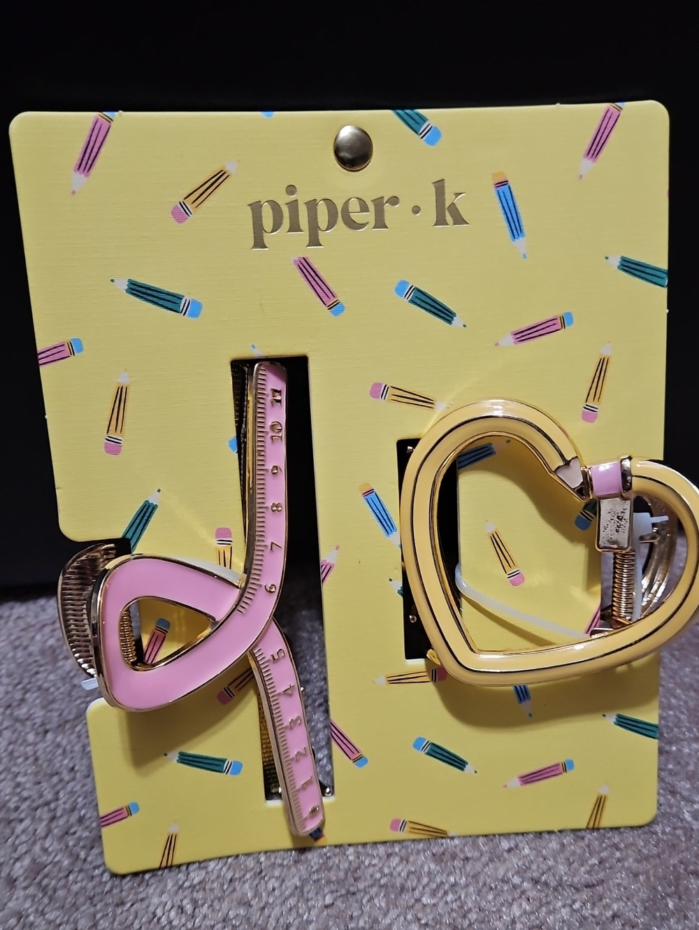 Piper K - Teacher Hair Clips - Pencil & Ruler